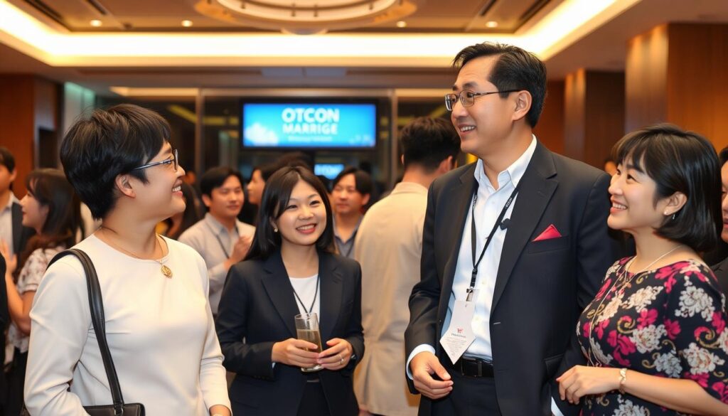 OTOCONの婚活パーティーで会話を楽しむ参加者たち