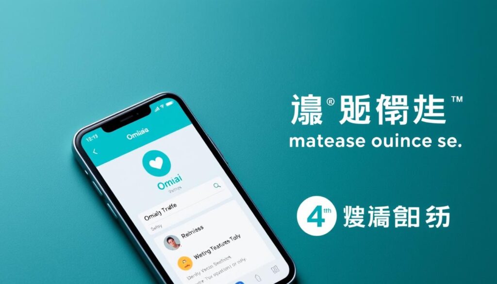 Omiai（オミアイ）のアプリ画面と安全性機能、マッチングサイトランキング4位の表示
