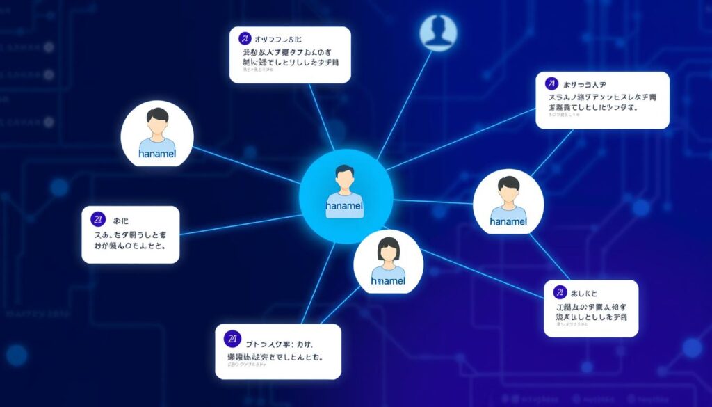hanamelのAIマッチングシステムを視覚化した画像