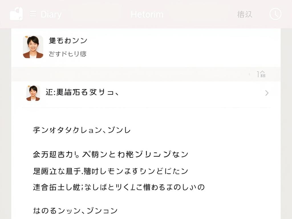 hanamelの日記機能を使用している画面