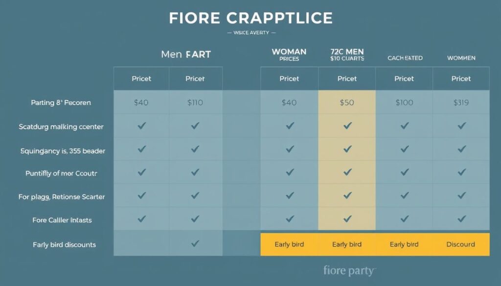 フィオーレパーティーの料金表のイメージ