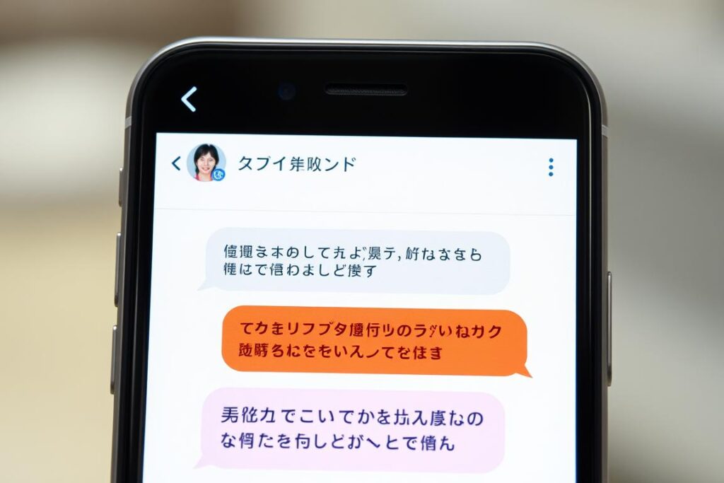 マッチングアプリでのメッセージ画面