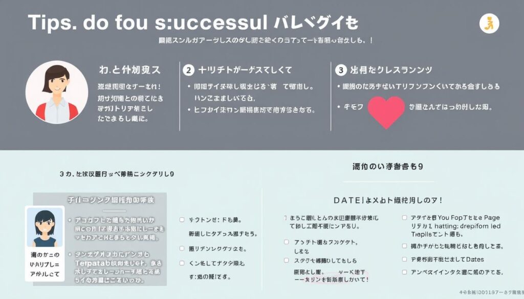 マッチングサイトで成功するためのコツを示した図解