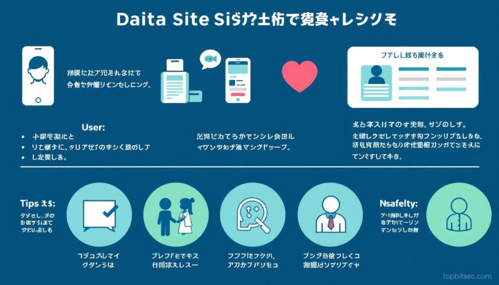 マッチングサイトの安全対策と注意点を示した図解