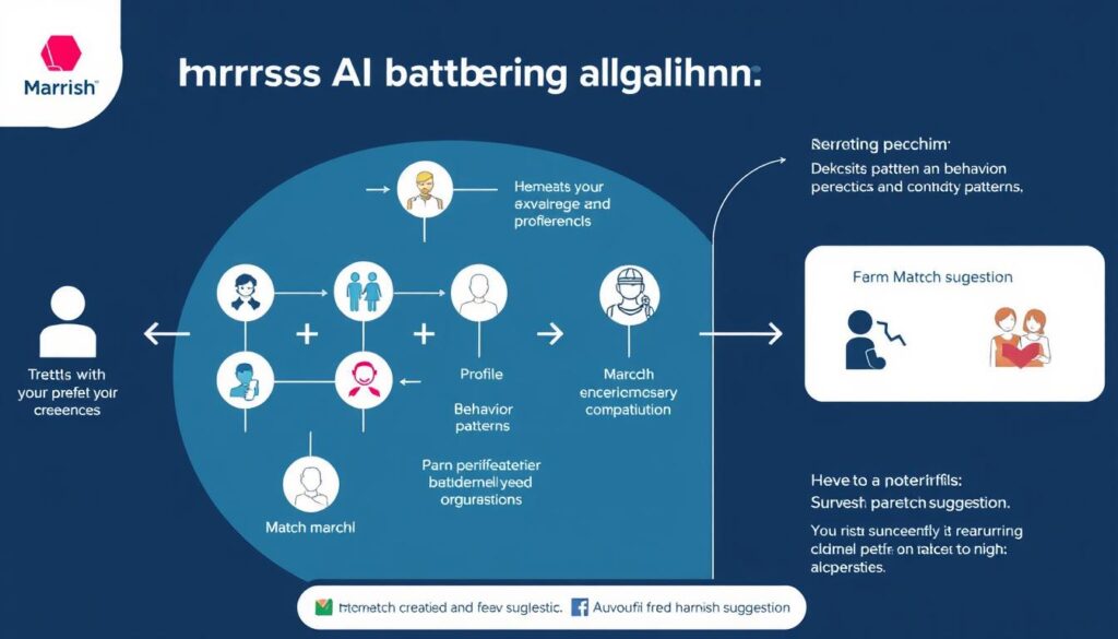 マリッシュのAIマッチングの仕組みを図解したイメージ マリッシュのAIマッチングの仕組みを図解したイメージ