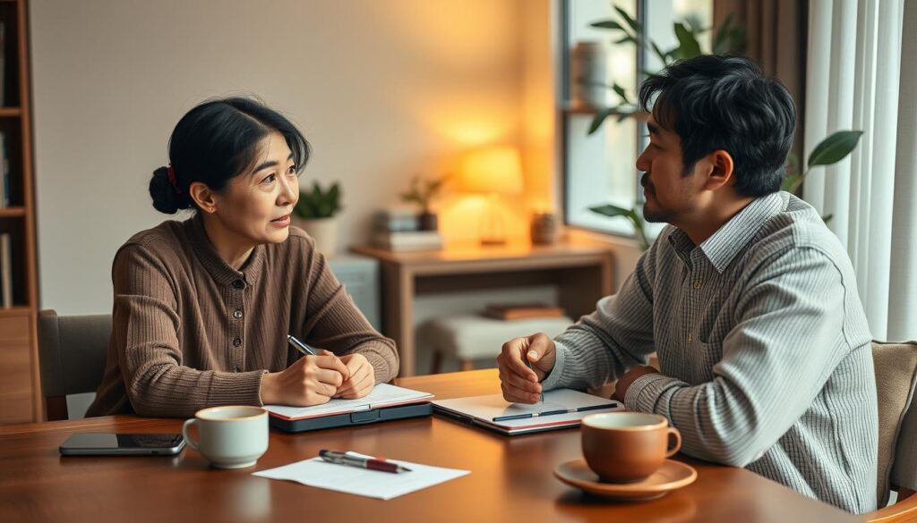 価値観を話し合うカップル