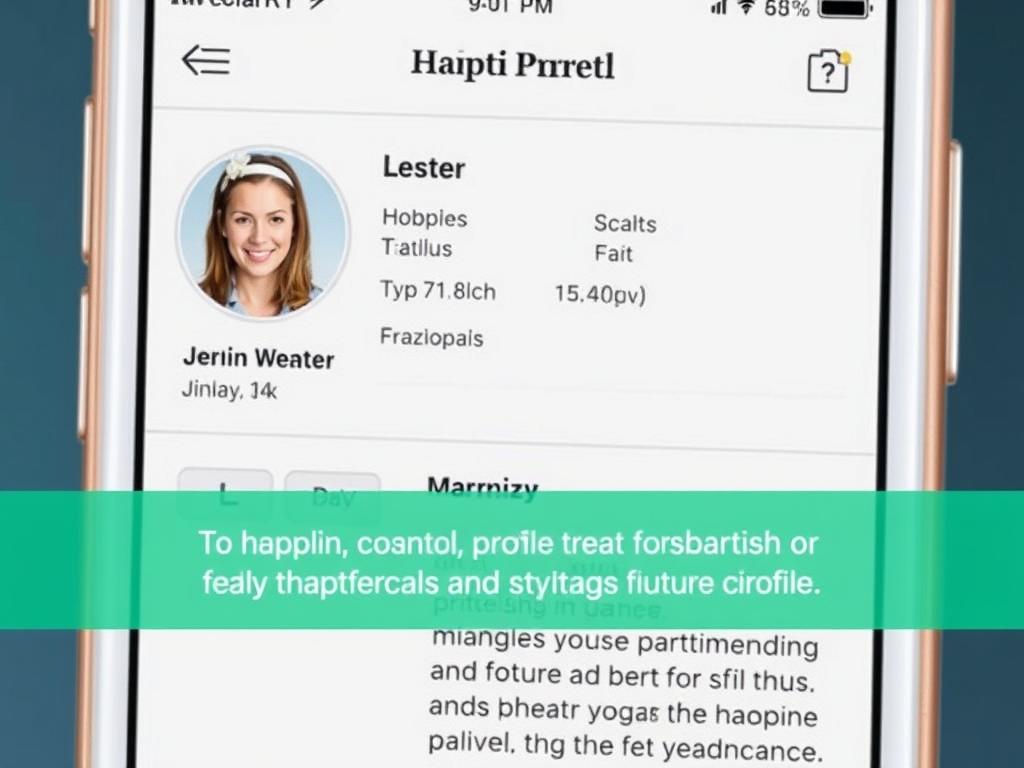 効果的なプロフィール作成例を示すスマートフォン画面 効果的なプロフィール作成例を示すスマートフォン画面