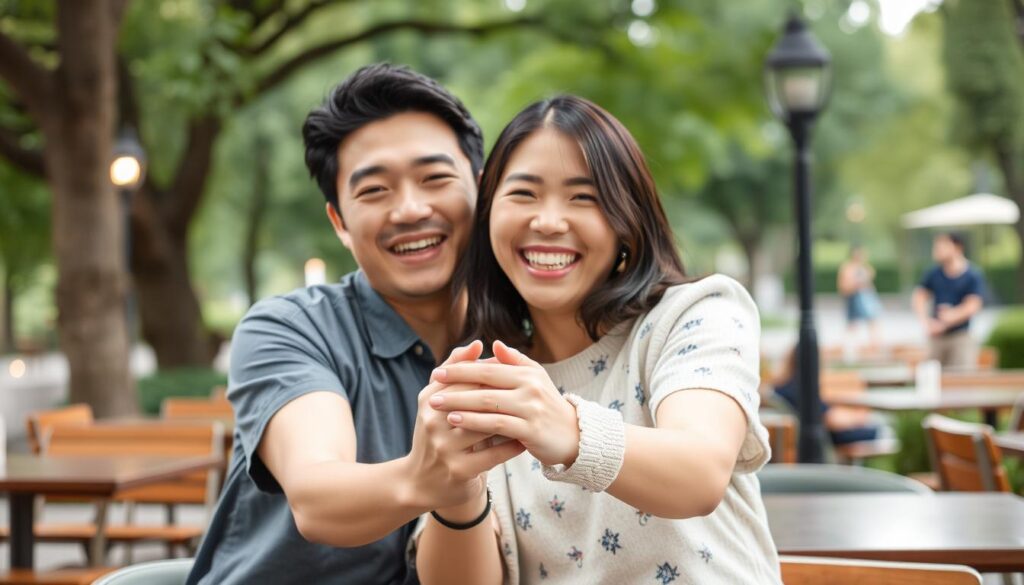 婚活成功カップルの笑顔