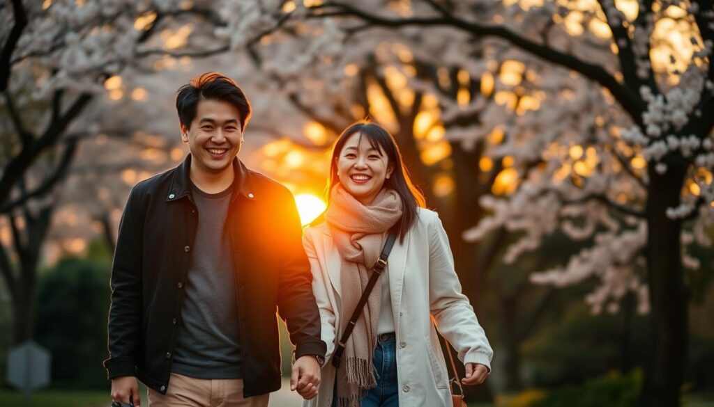 幸せそうに笑うカップル