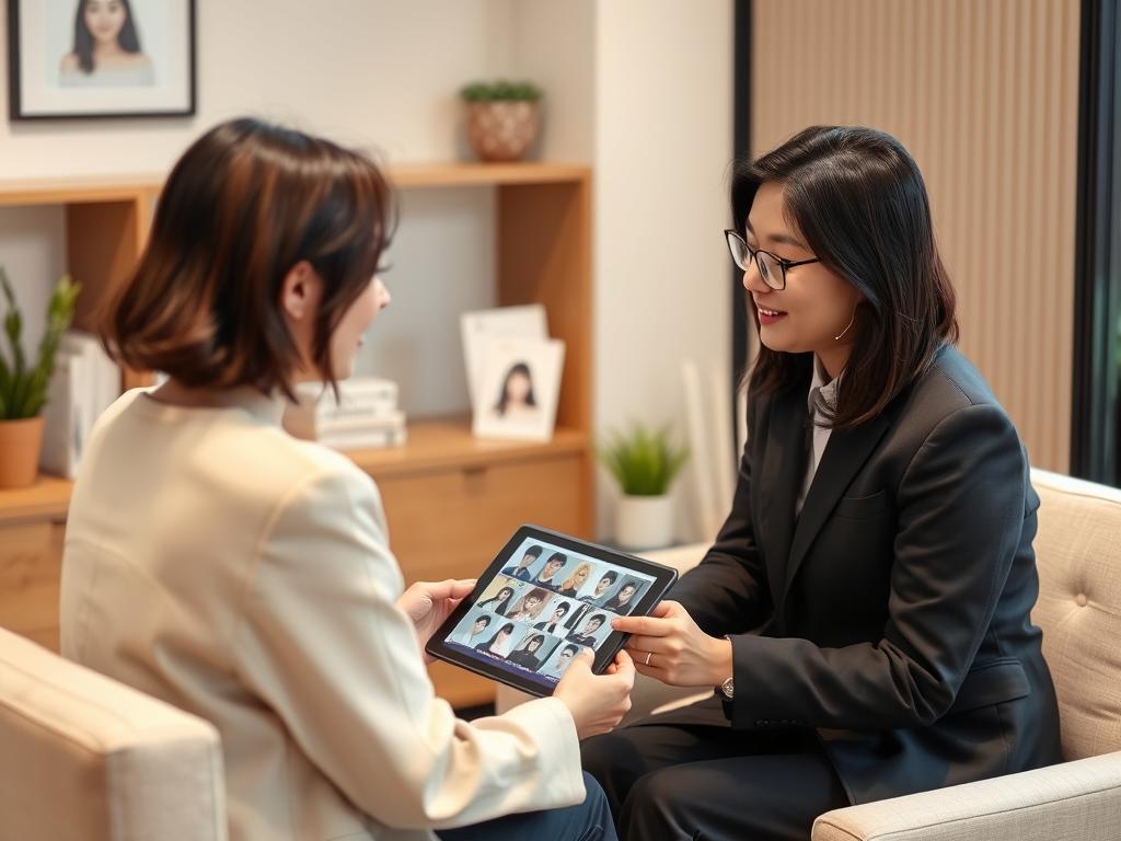 結婚相談所での相談風景 結婚相談所での相談風景