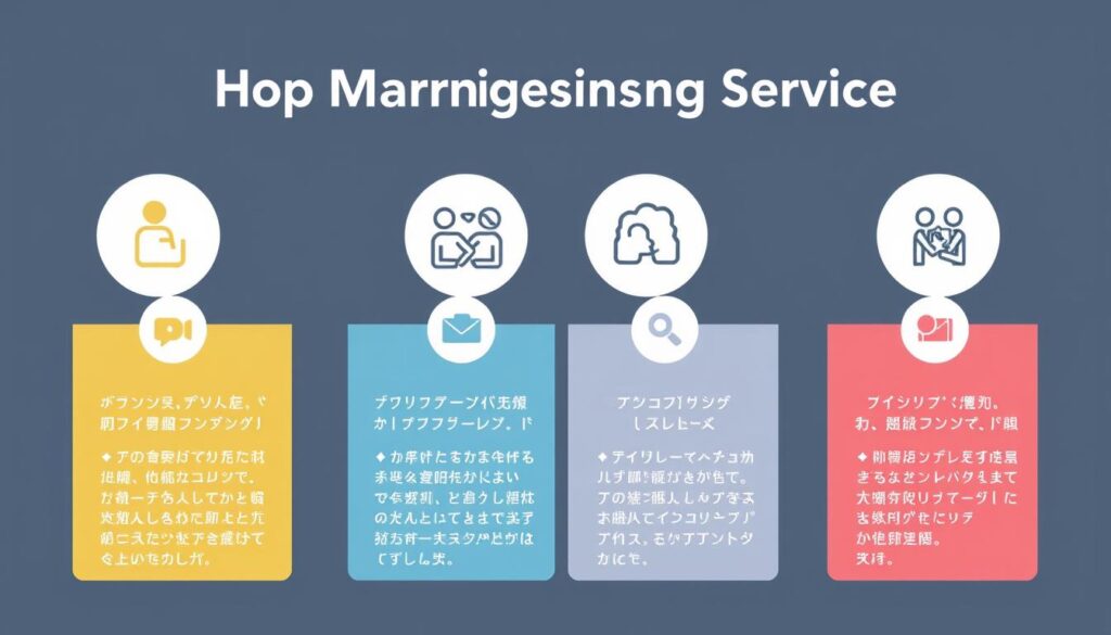結婚相談所の4つのタイプを説明する図