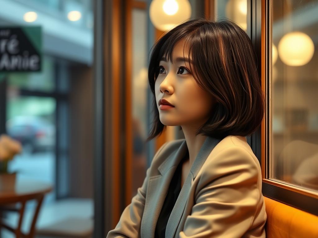 考え込む年収500万円の女性