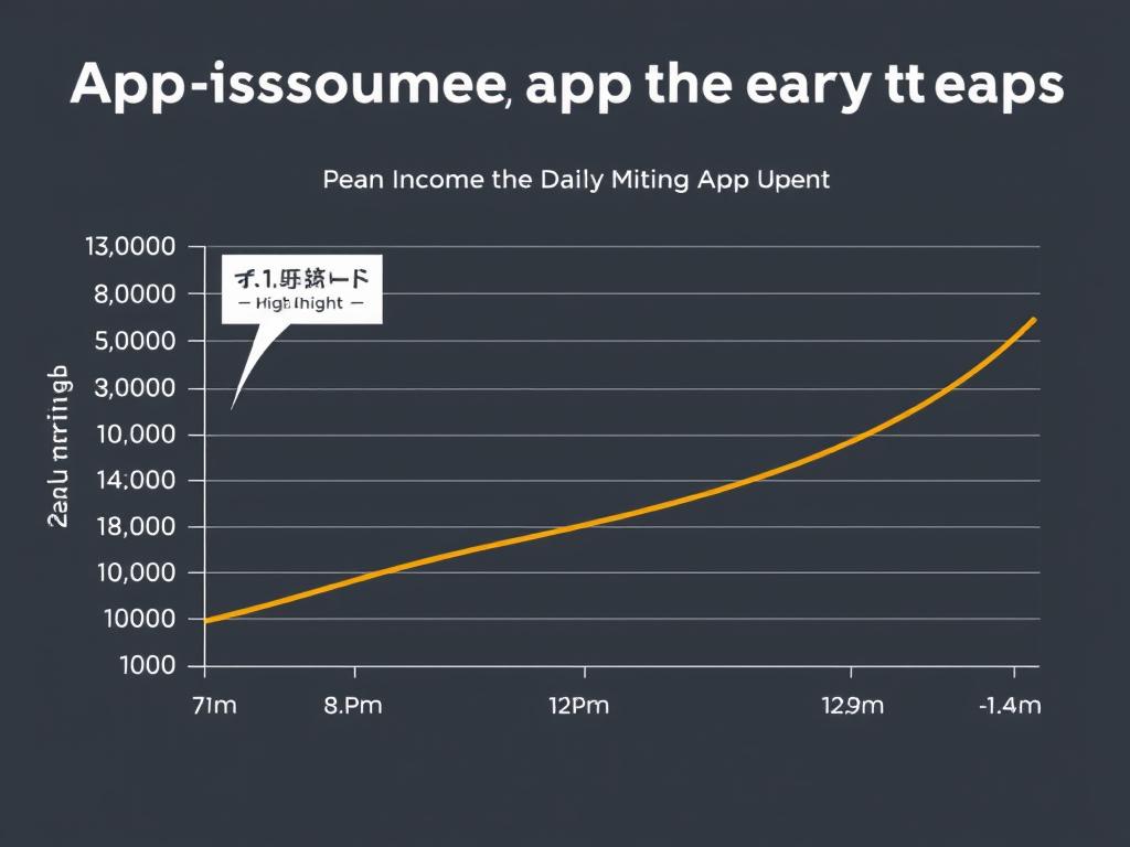 高収入ユーザーのアプリ利用時間帯グラフ
