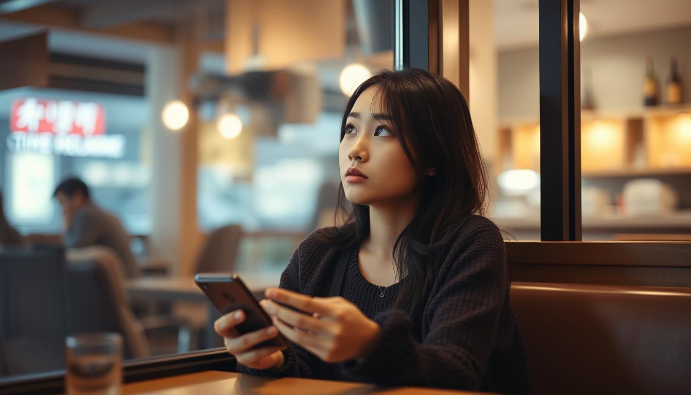 ESFJ 復縁を目指す女性が考え込んでいる様子