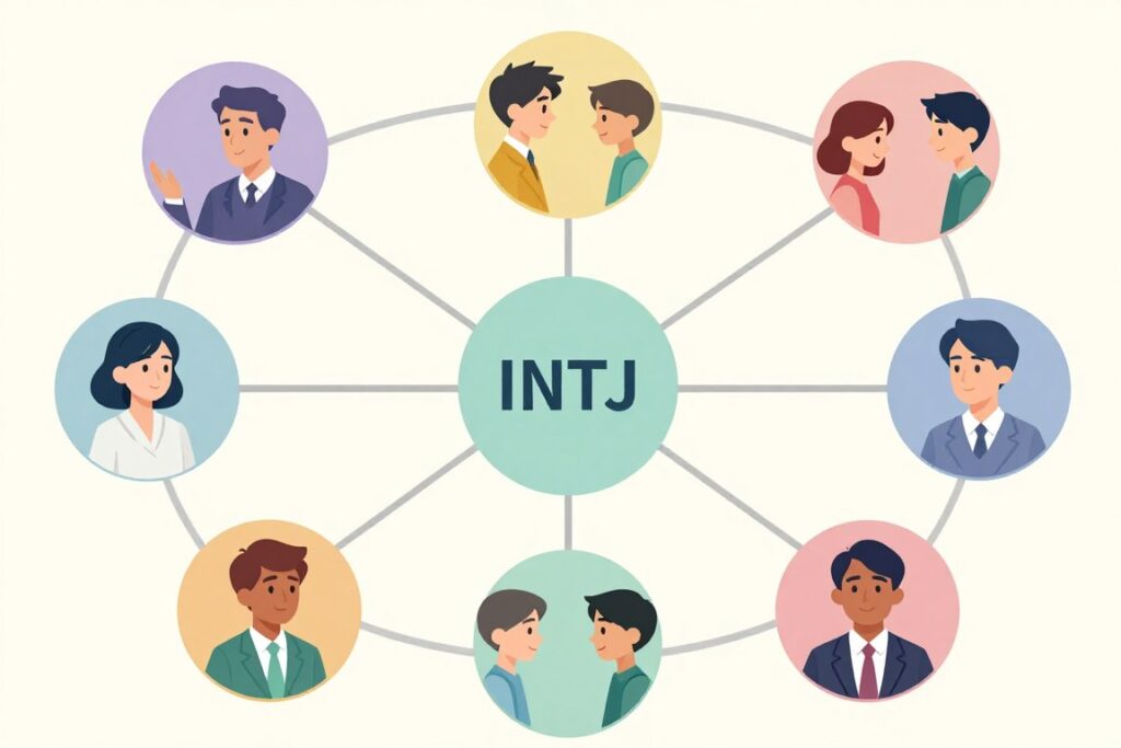 INTJと他のMBTIタイプの相性イメージ