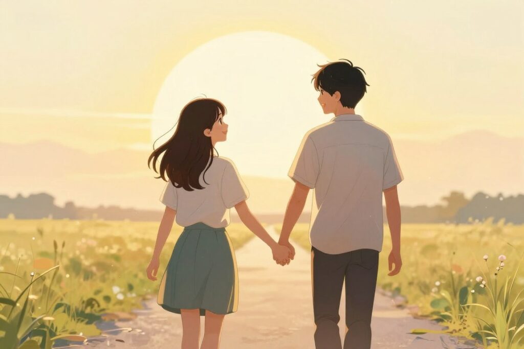 幸せなカップルの未来イメージ