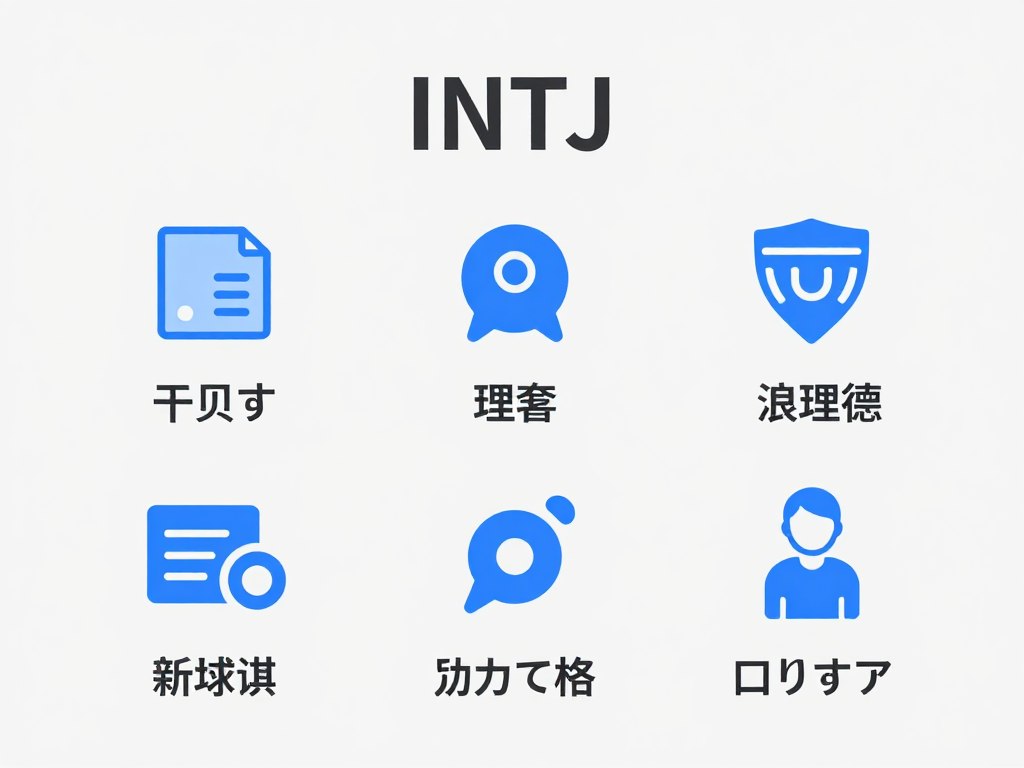 INTJタイプの特徴を示す図解イメージ INTJタイプの特徴を示す図解イメージ