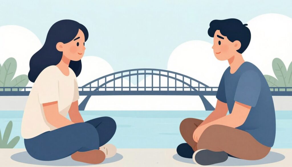 intj isfjカップルが建設的に問題を解決している様子