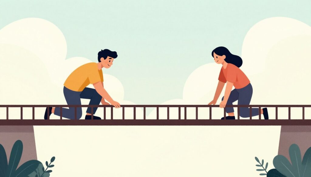 intj isfjカップルが関係の危機を乗り越えようとしている様子