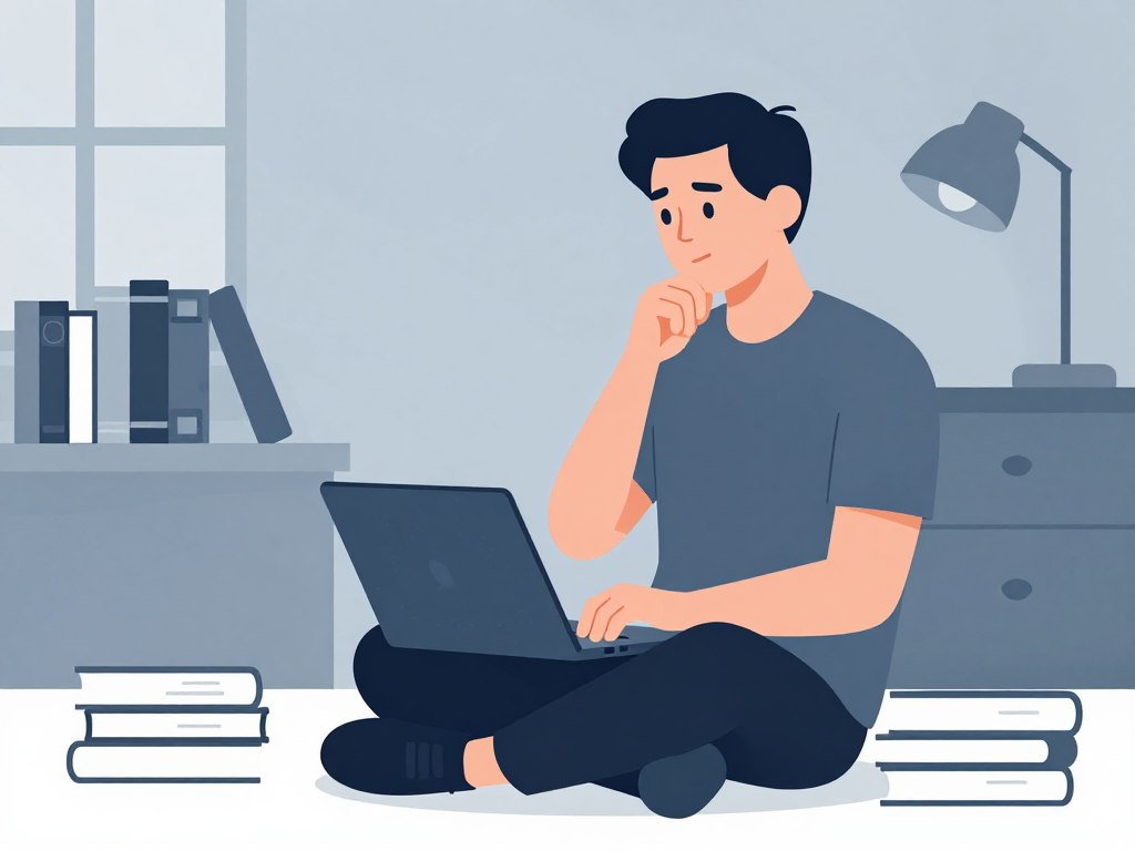 intj 性格タイプの人が読書しながら深く考えている様子