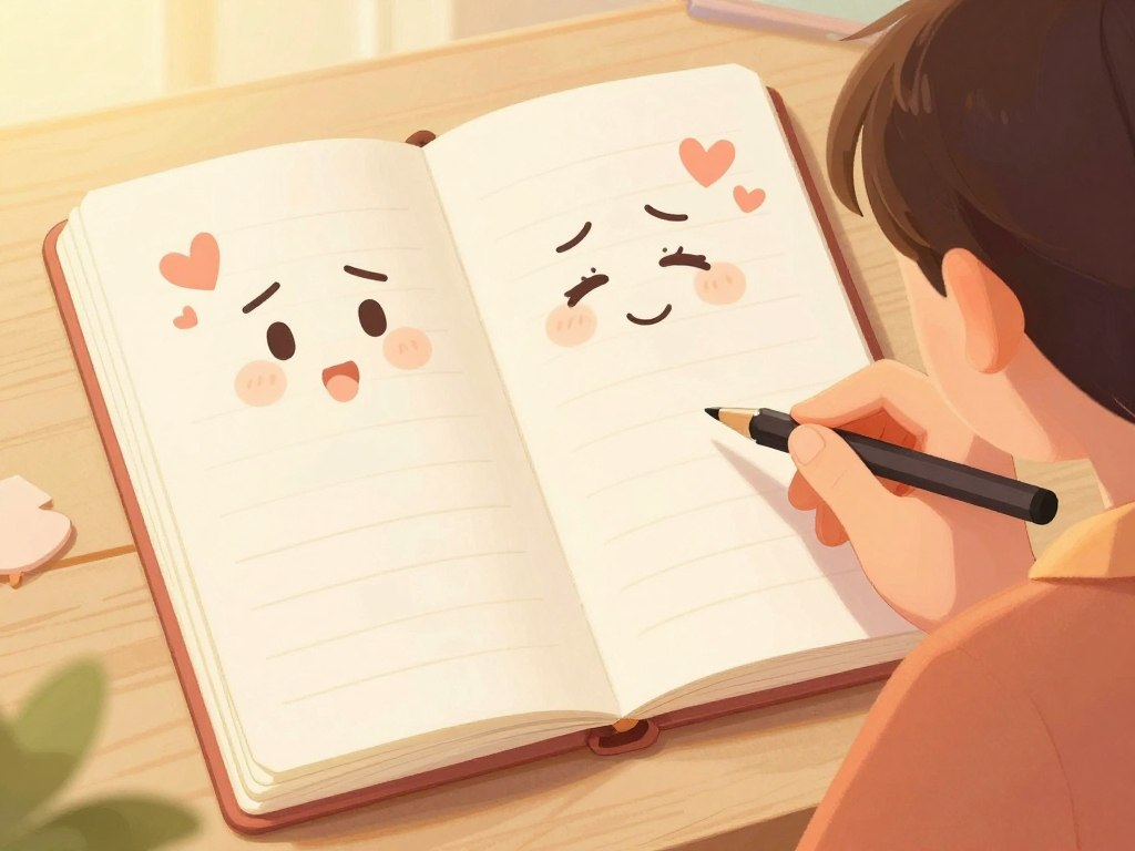 intjが感情表現を学んでいる様子