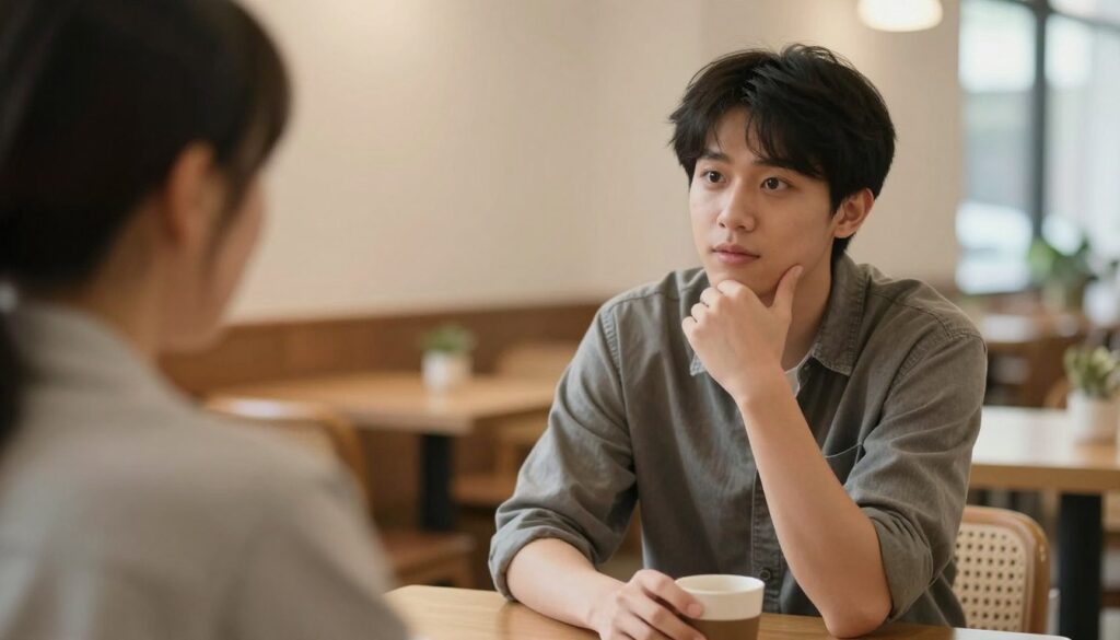 共感的に話を聞く様子