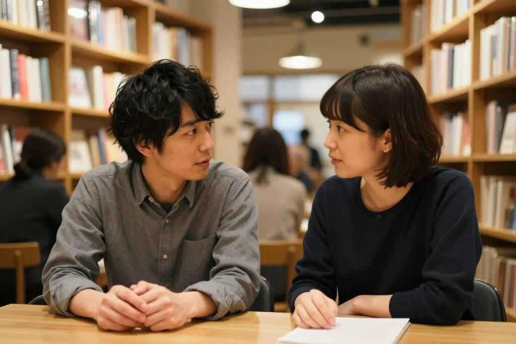 深い会話を楽しむカップル 深い会話を楽しむカップル