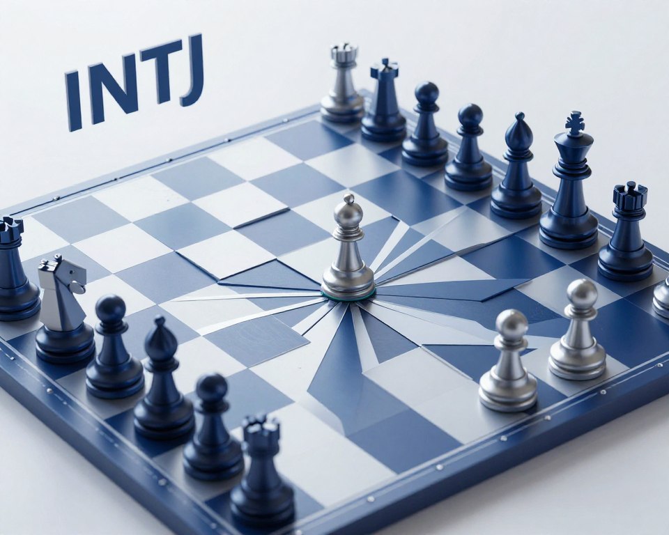 INTJの戦略的思考を示す抽象的イメージ