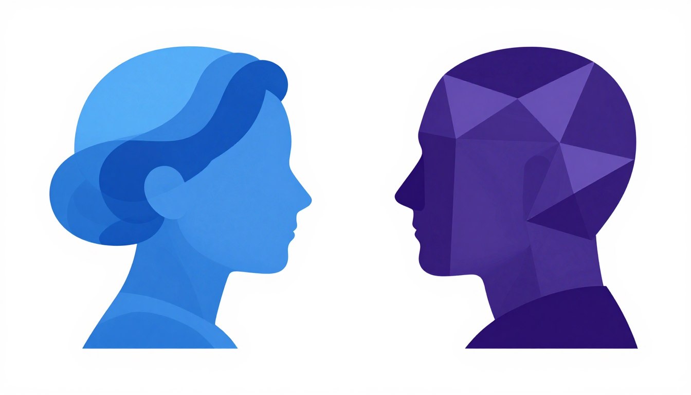 INTPとINTJの違いを示す抽象的な思考イメージ