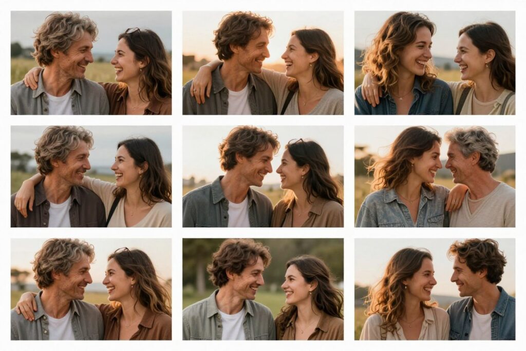 幸せなカップルの特徴を表すイラスト 幸せなカップルの特徴を表すイラスト