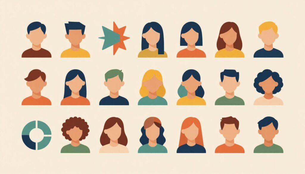 16種類の性格タイプを象徴するカラフルなイラスト