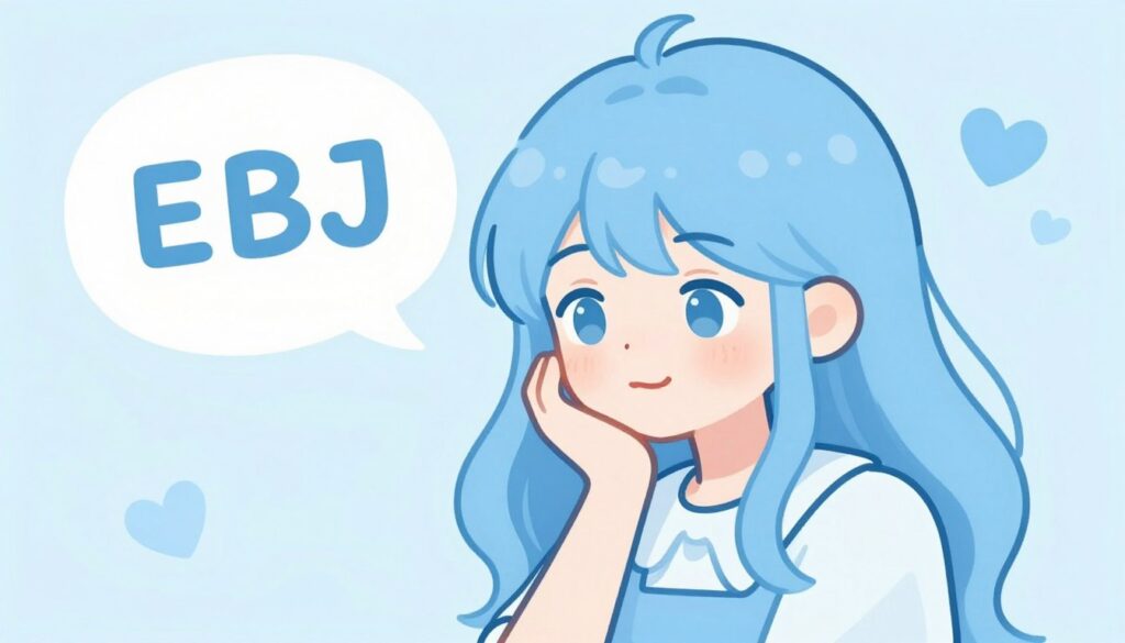 水色タイプの脈ありサインを表現した恥ずかしそうだけど嬉しそうな表情のイラスト